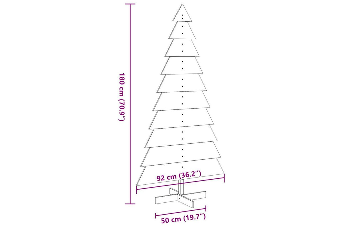 Vidaxl Wooden Christmas Tree For Decoration White 180 Cm-8