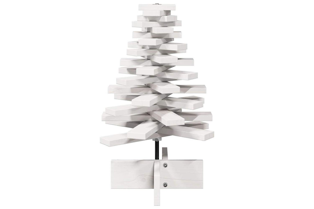 Vidaxl Wooden Christmas Tree For Decoration White 60cm Solid Wood Pine-3