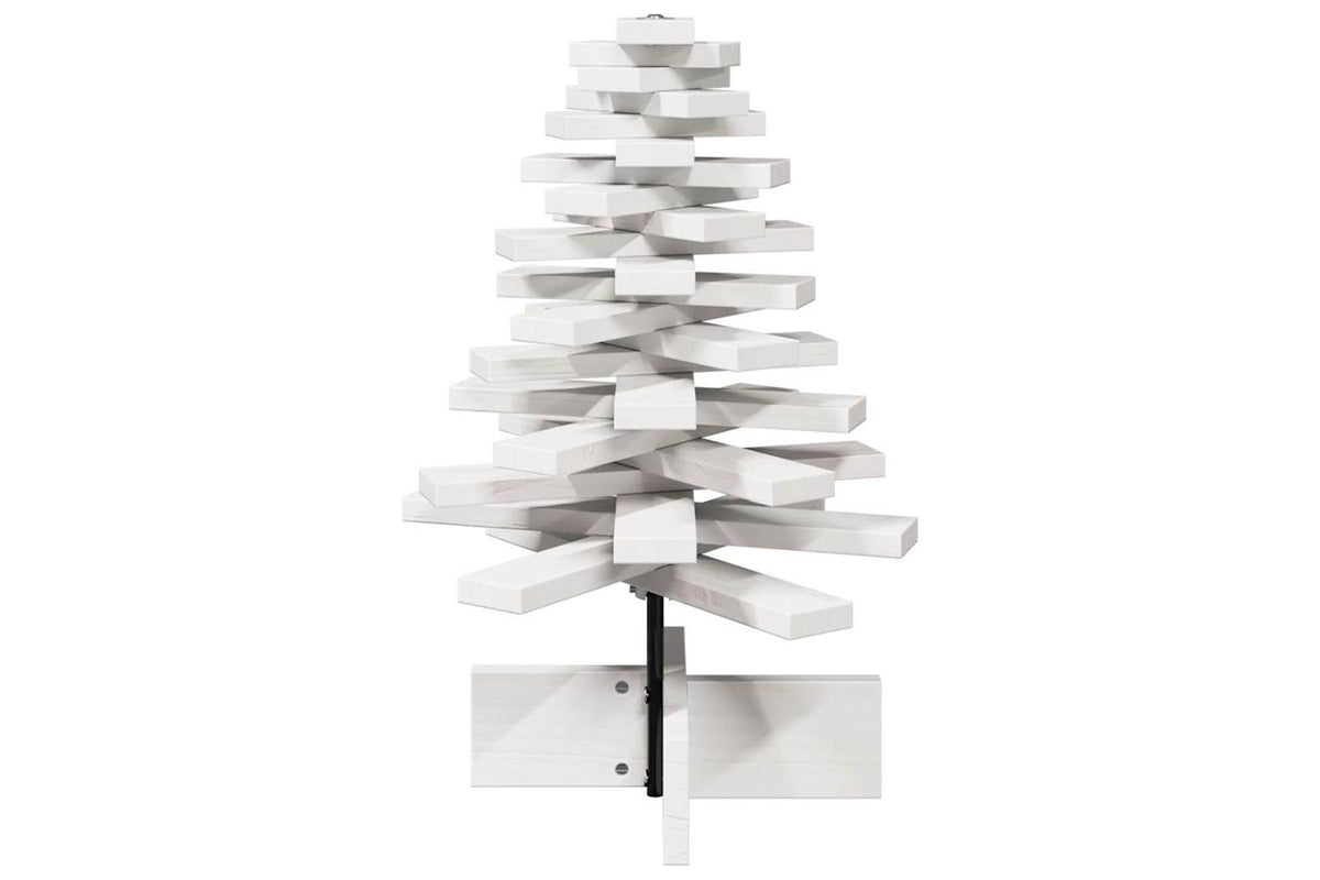 Vidaxl Wooden Christmas Tree For Decoration White 60cm Solid Wood Pine-4