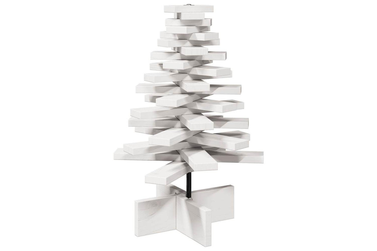 Vidaxl Wooden Christmas Tree For Decoration White 60cm Solid Wood Pine-5