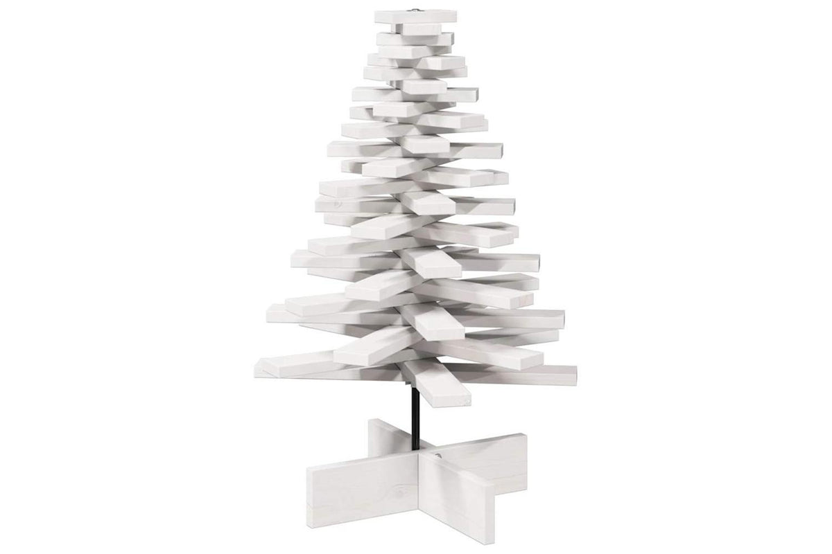 Vidaxl Wooden Christmas Tree For Decoration White 80cm Solid Wood Pine-2