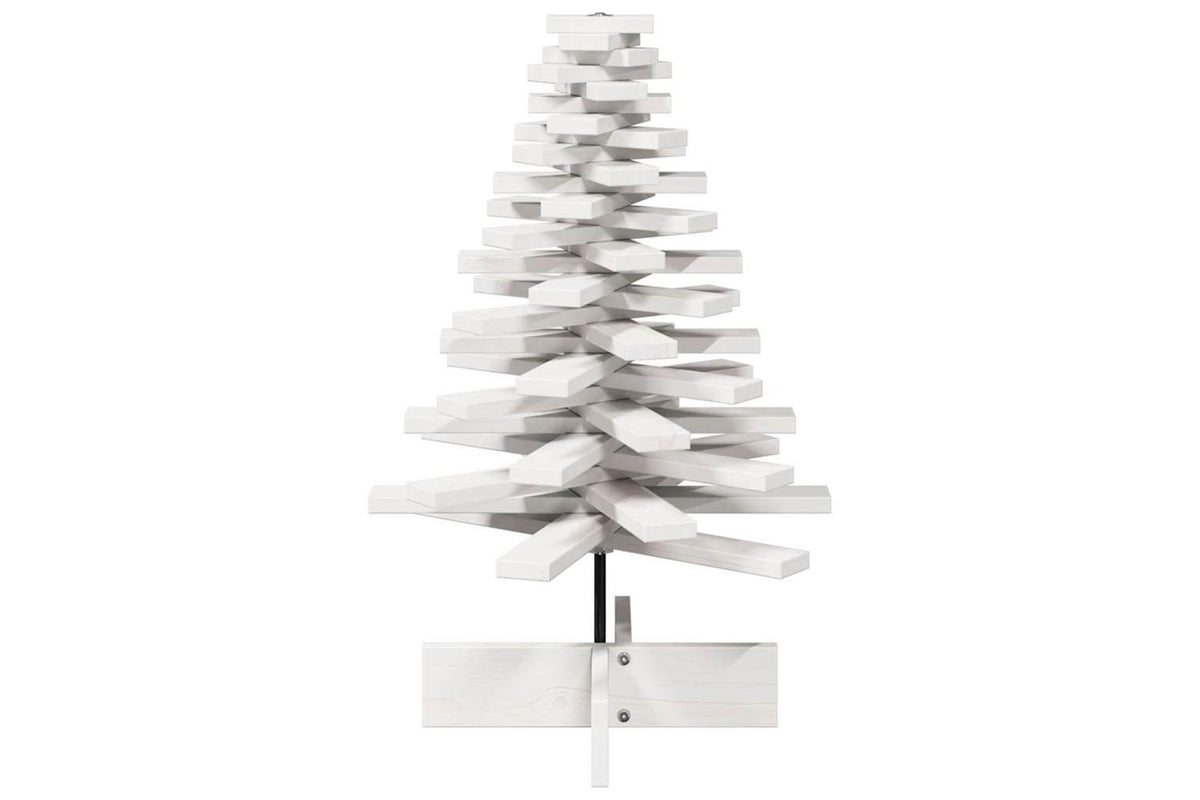 Vidaxl Wooden Christmas Tree For Decoration White 80cm Solid Wood Pine-3