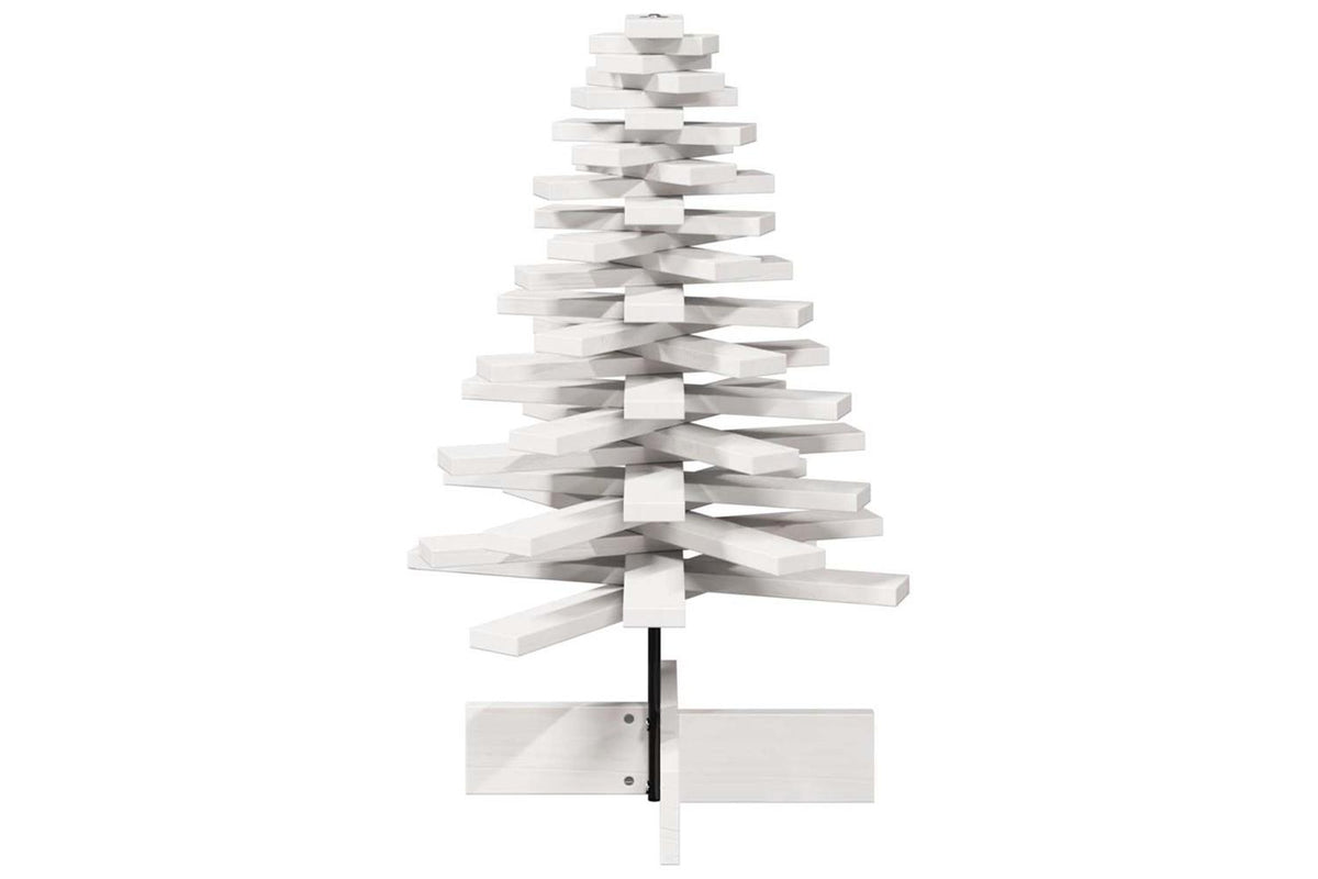 Vidaxl Wooden Christmas Tree For Decoration White 80cm Solid Wood Pine-4