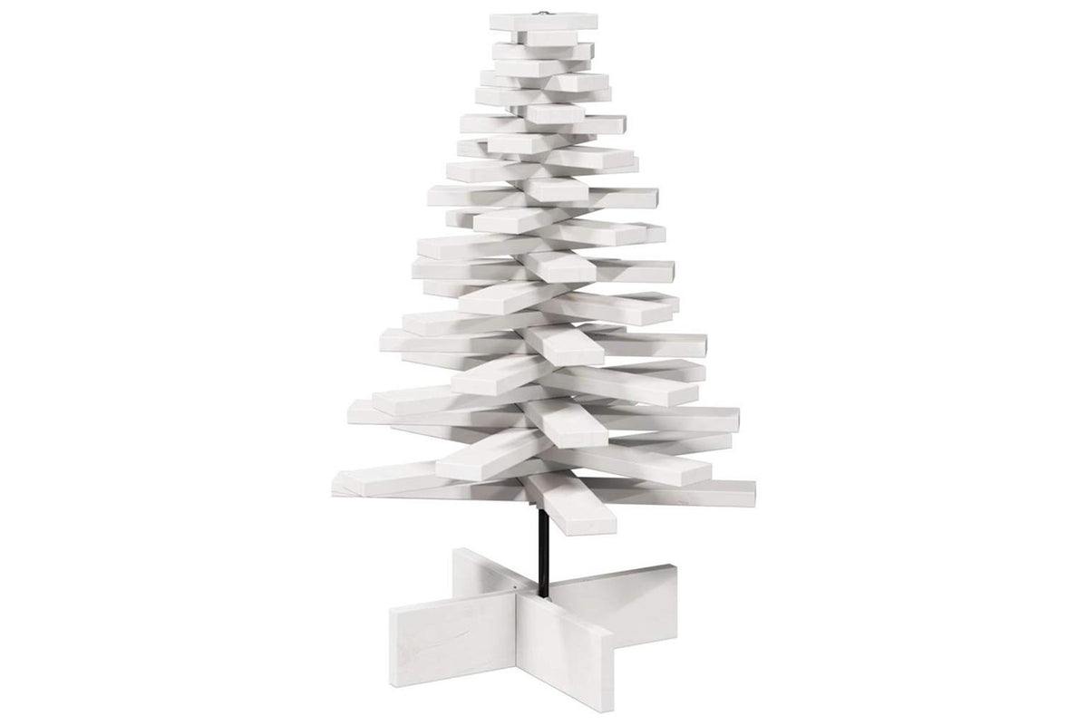 Vidaxl Wooden Christmas Tree For Decoration White 80cm Solid Wood Pine-5