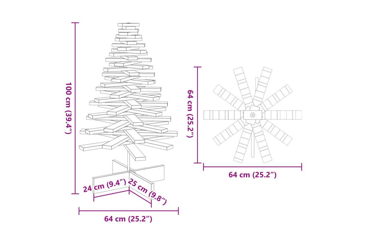 Vidaxl Wooden Christmas Tree For Decoration 100 Cm Solid Wood Pine-8