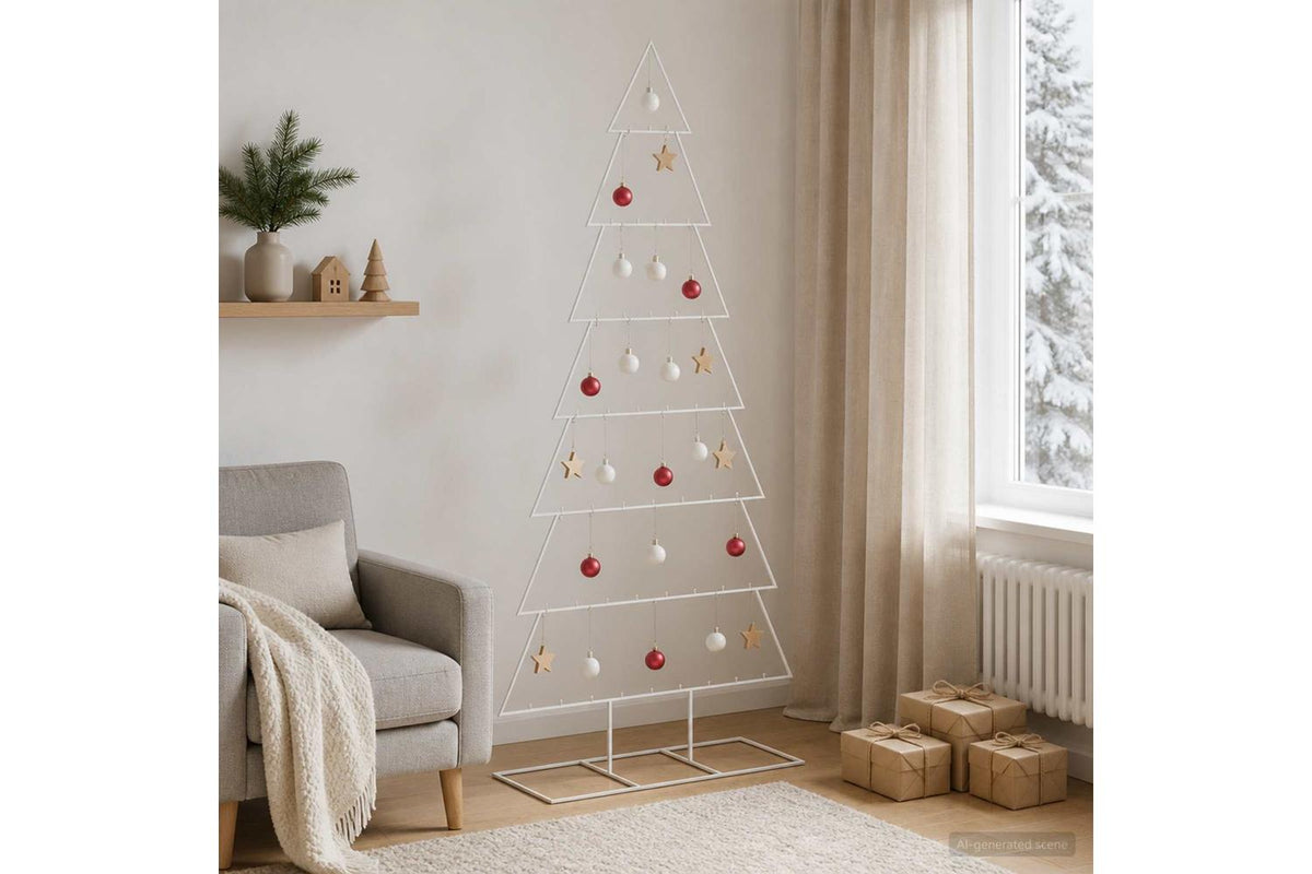Vidaxl Metal Christmas Tree With Classic Stand Kuopio 210 Cm Steel-3