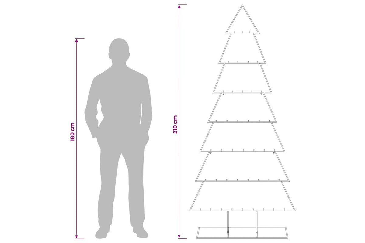 Vidaxl Metal Christmas Tree With Classic Stand Kuopio 210 Cm Steel-8