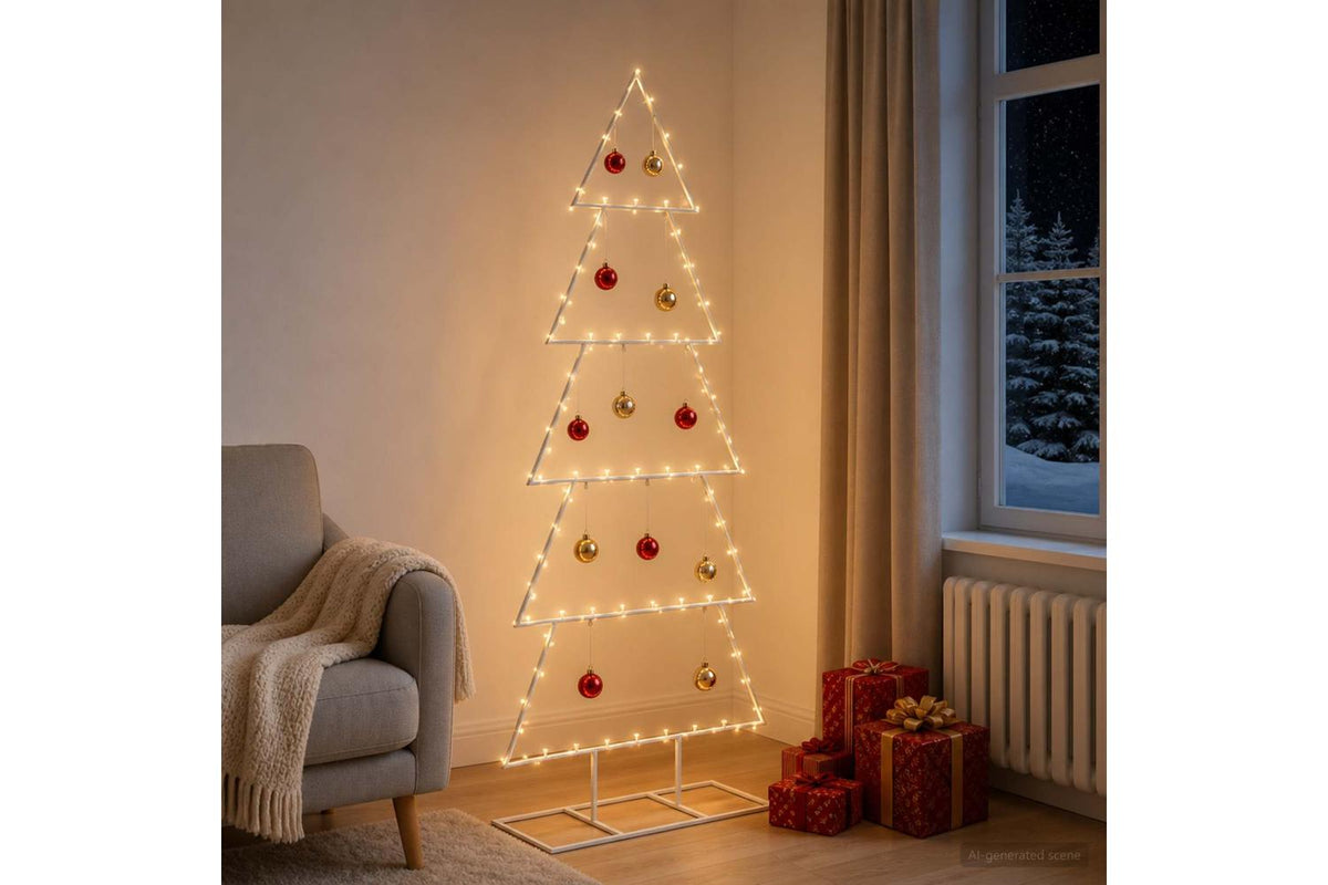 Vidaxl Metal Christmas Tree With Classic Stand Kuopio 150 Cm Steel-3