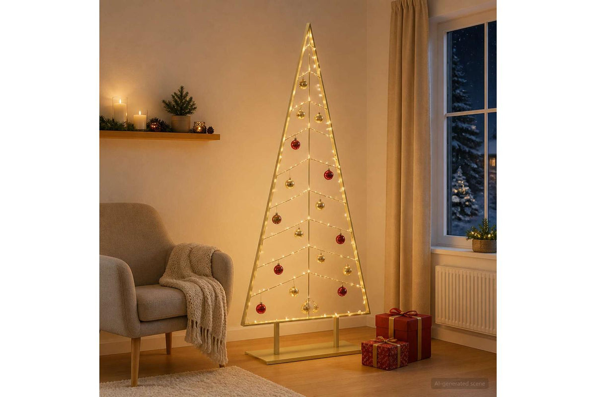 Vidaxl Metal Christmas Tree With Triangle Stand Kuopio 210 Cm Steel-3