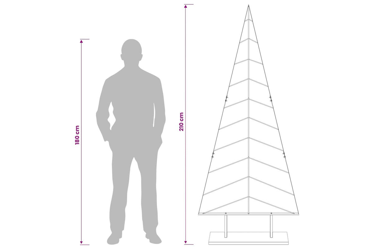 Vidaxl Metal Christmas Tree With Triangle Stand Kuopio 210 Cm Steel-8