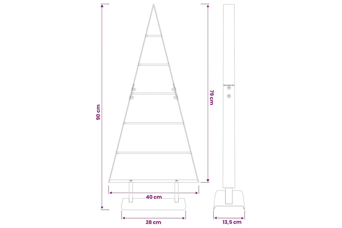 Vidaxl Metal Christmas Tree With Triangle Stand Kuopio 90 Cm Steel-7
