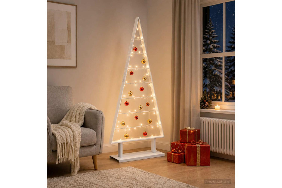 Vidaxl Metal Christmas Tree With Triangle Stand Kuopio 125 Cm Steel-3
