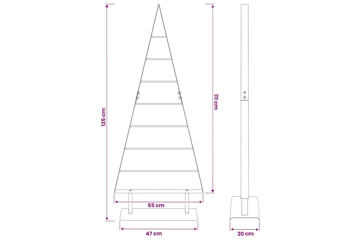Vidaxl Metal Christmas Tree With Triangle Stand Kuopio 125 Cm Steel-7