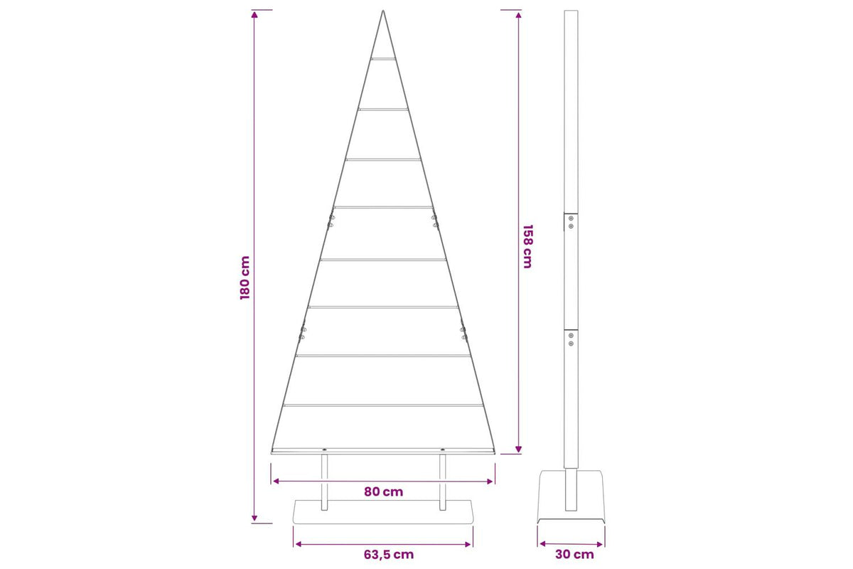 Vidaxl Metal Christmas Tree With Triangle Stand Kuopio 180 Cm Steel-7