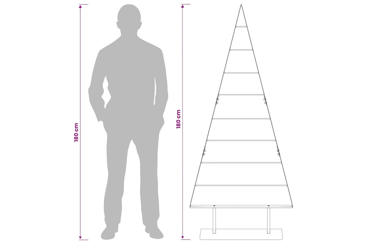 Vidaxl Metal Christmas Tree With Triangle Stand Kuopio 180 Cm Steel-8