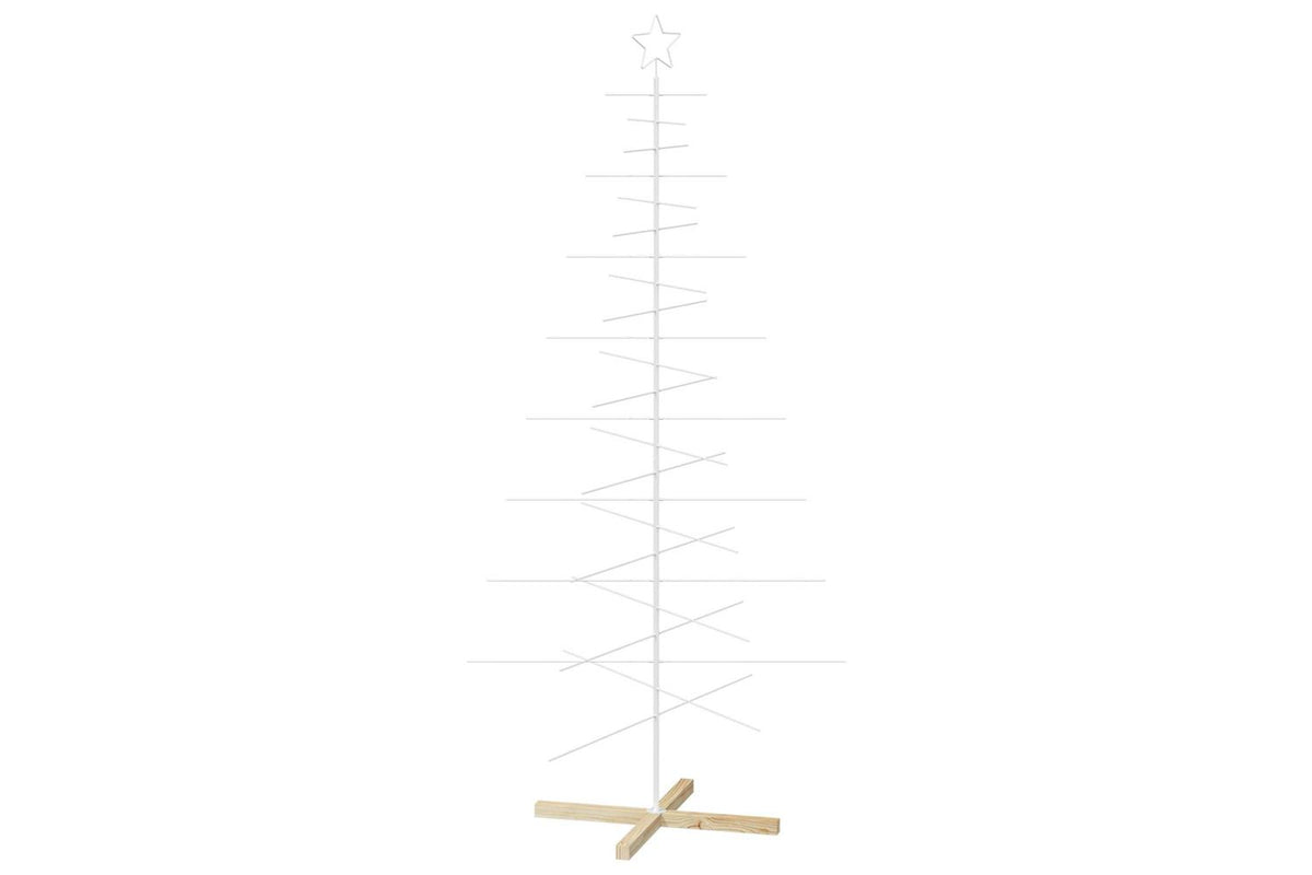 Vidaxl Metal Christmas Tree With Rod Stand Kuopio 210 Cm Steel White