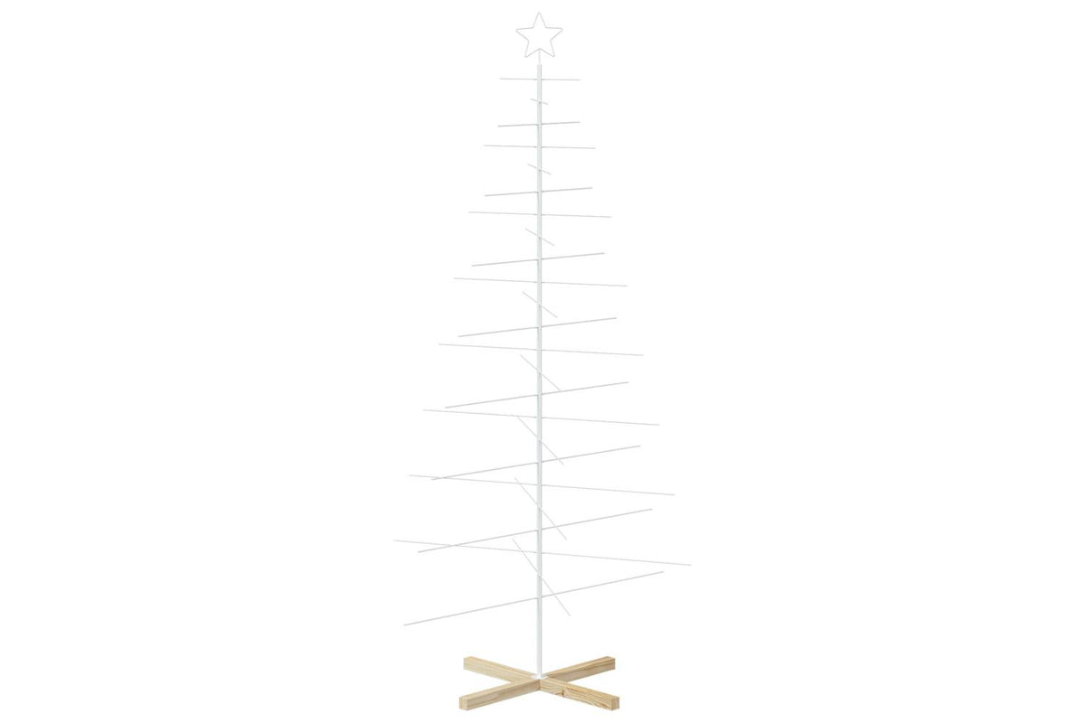 Vidaxl Metal Christmas Tree With Rod Stand Kuopio 210 Cm Steel White-4