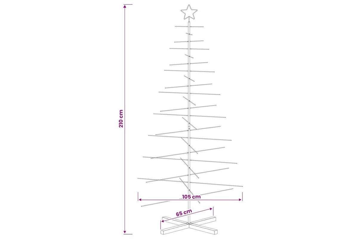 Vidaxl Metal Christmas Tree With Rod Stand Kuopio 210 Cm Steel White-7