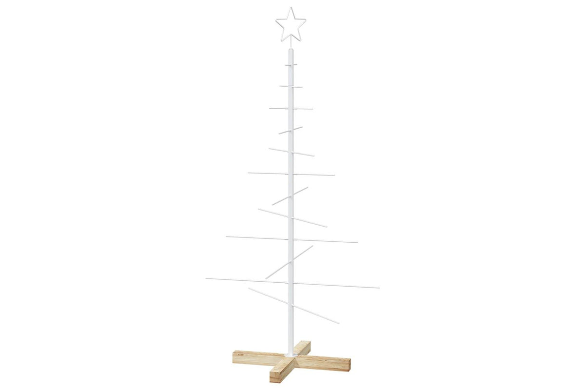 Vidaxl Metal Christmas Tree With Rod Stand Kuopio 120 Cm Steel White-2