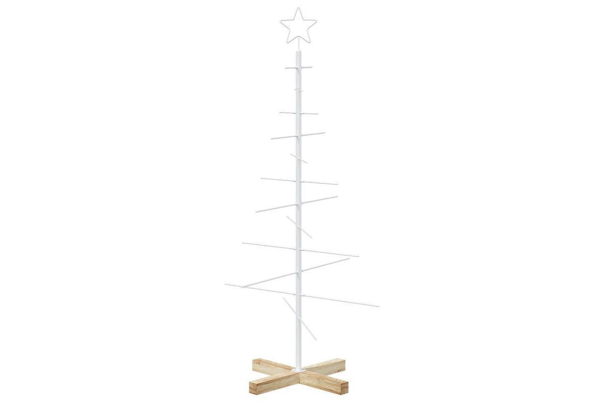 Vidaxl Metal Christmas Tree With Rod Stand Kuopio 120 Cm Steel White-4