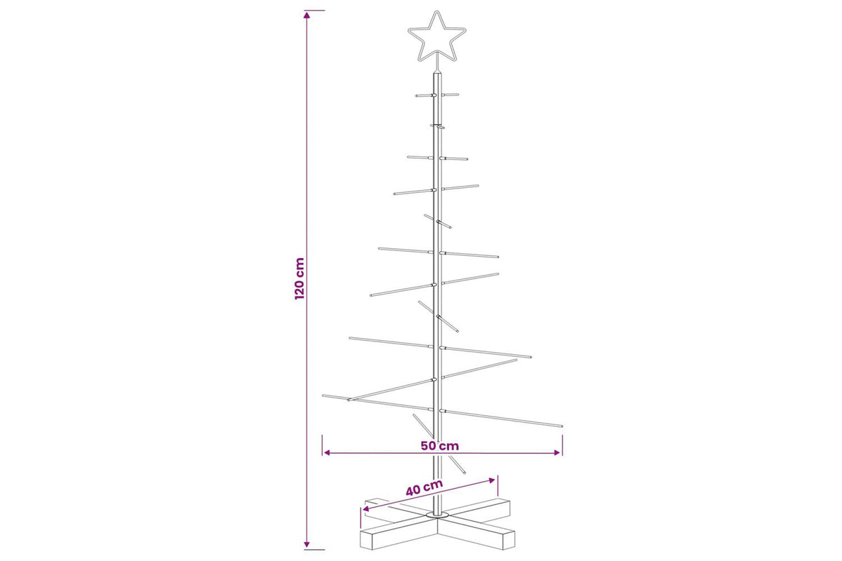 Vidaxl Metal Christmas Tree With Rod Stand Kuopio 120 Cm Steel White-7