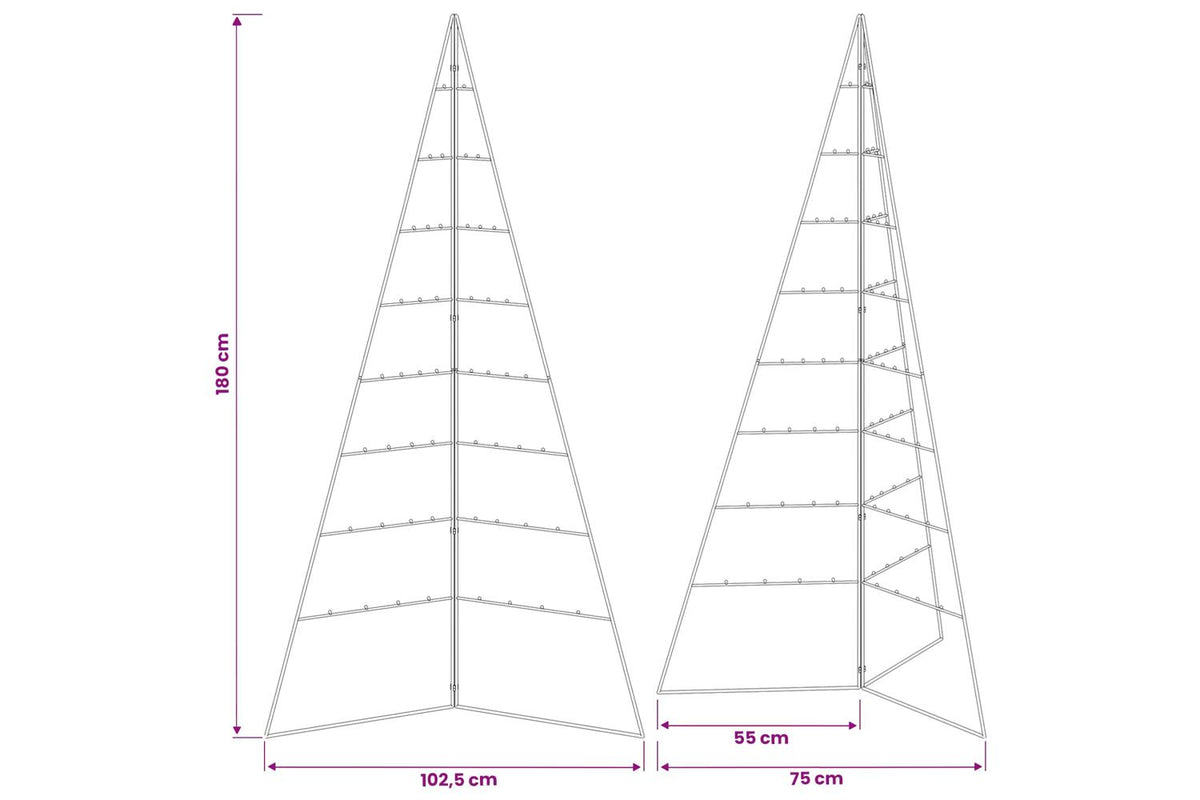Vidaxl Metal Christmas Tree With Folding Stand Kuopio 180 Cm Steel-7