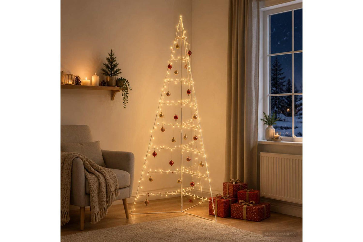 Vidaxl Metal Christmas Tree With Folding Stand Kuopio 210 Cm Steel-3