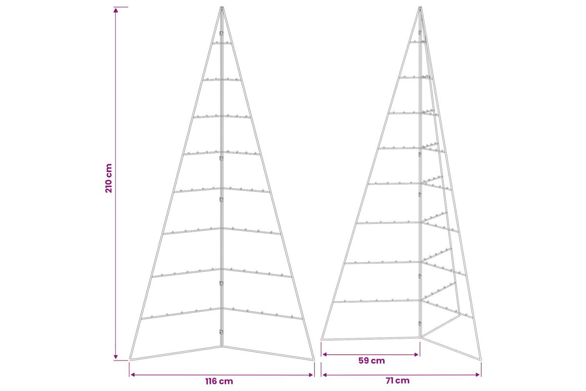 Vidaxl Metal Christmas Tree With Folding Stand Kuopio 210 Cm Steel-7
