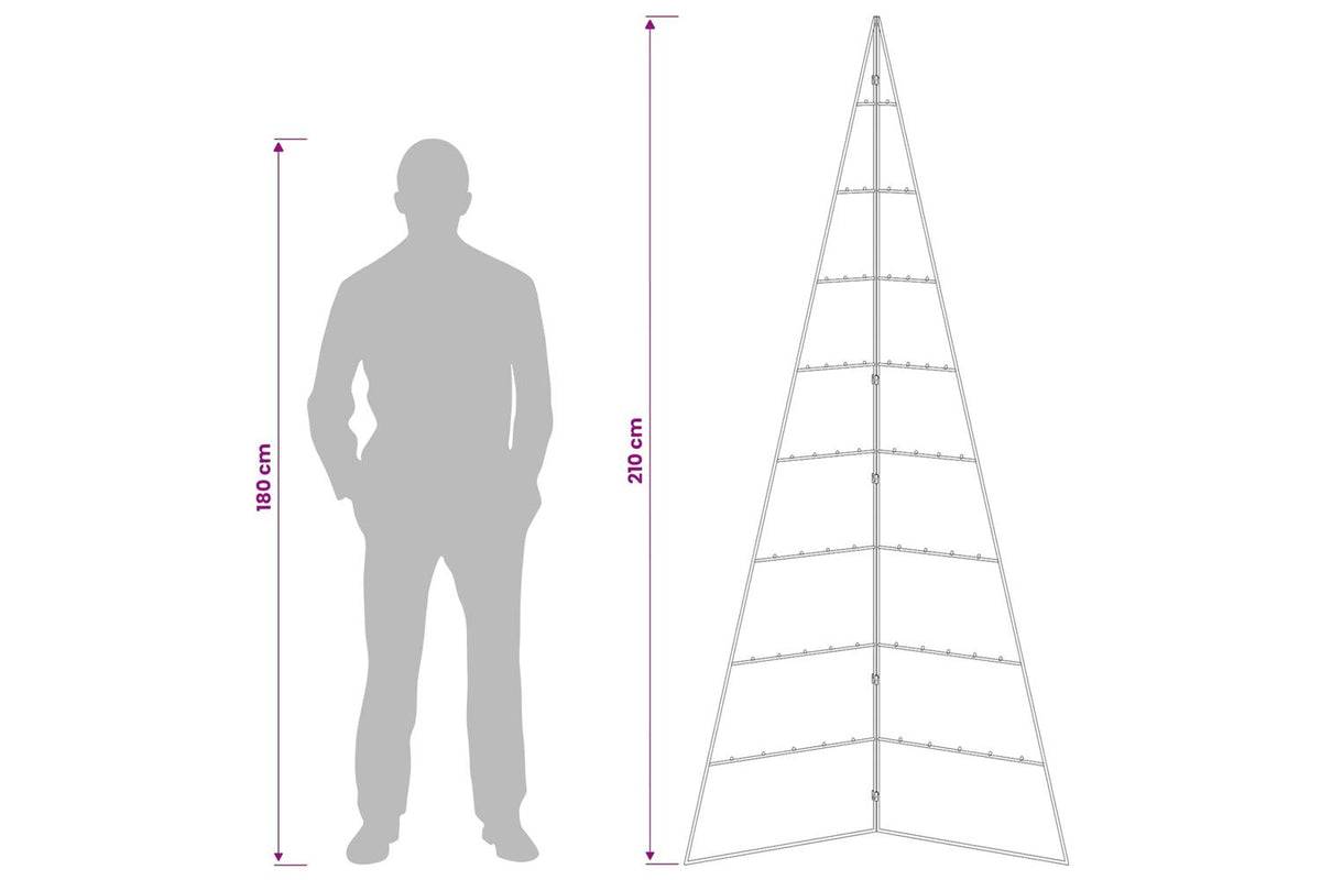 Vidaxl Metal Christmas Tree With Folding Stand Kuopio 210 Cm Steel-8