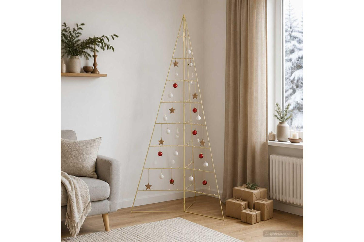 Vidaxl Metal Christmas Tree With Folding Stand Kuopio 210 Cm Steel-3
