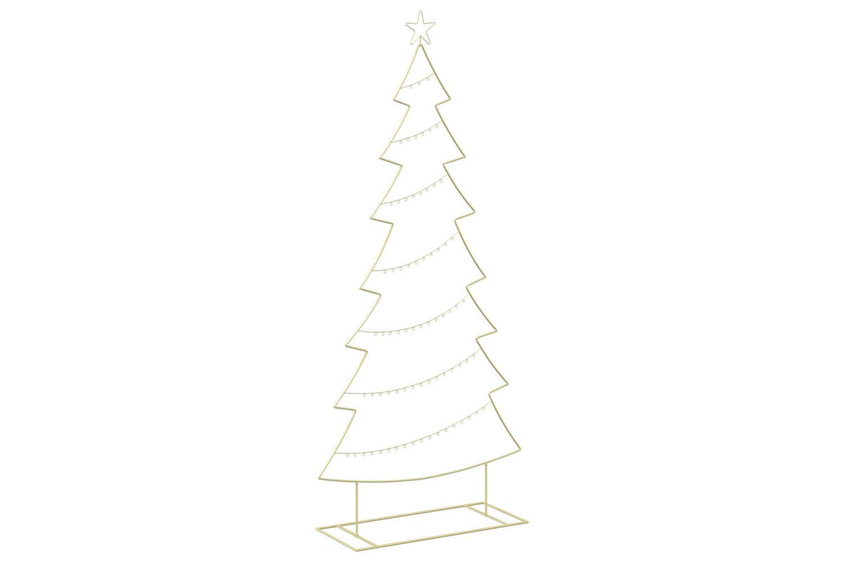 Vidaxl Metal Christmas Tree With Stand Kuopio 210 Cm Steel Gold