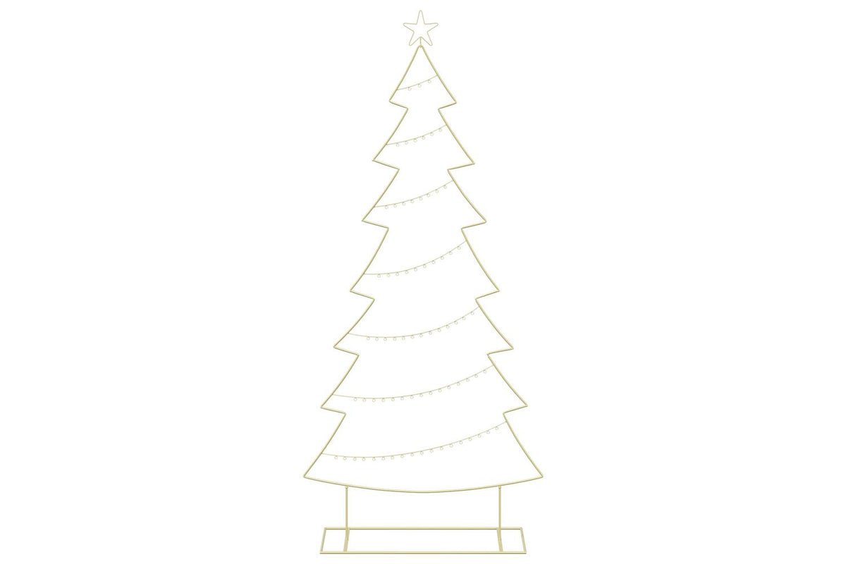 Vidaxl Metal Christmas Tree With Stand Kuopio 210 Cm Steel Gold-4