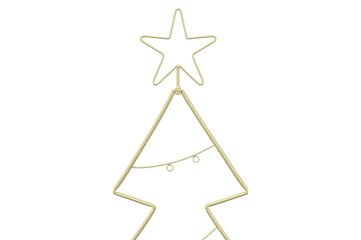 Vidaxl Metal Christmas Tree With Stand Kuopio 210 Cm Steel Gold-5