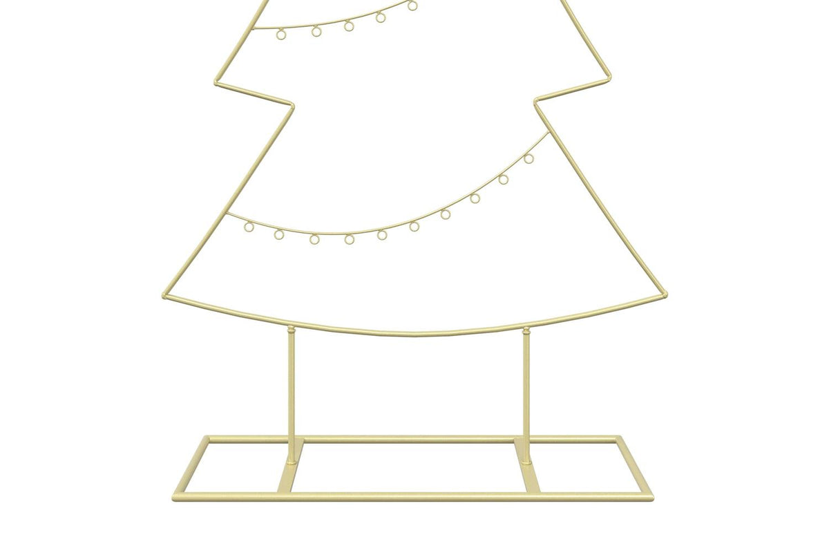Vidaxl Metal Christmas Tree With Stand Kuopio 210 Cm Steel Gold-6