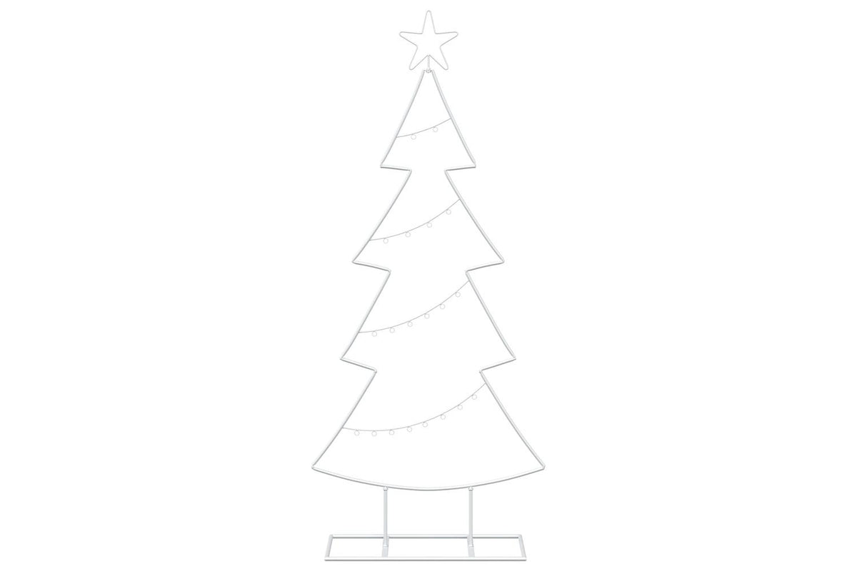 Vidaxl Metal Christmas Tree With Stand Kuopio 125 Cm Steel White-4
