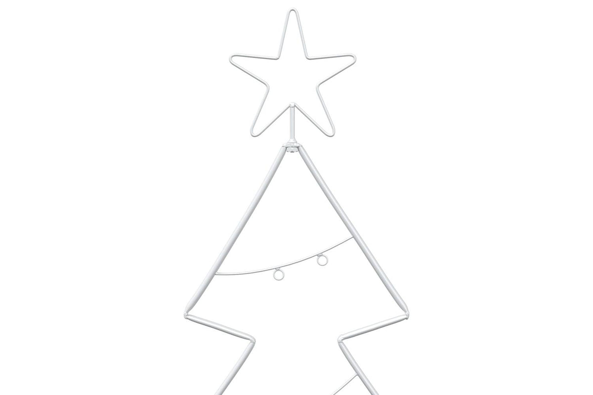 Vidaxl Metal Christmas Tree With Stand Kuopio 125 Cm Steel White-5