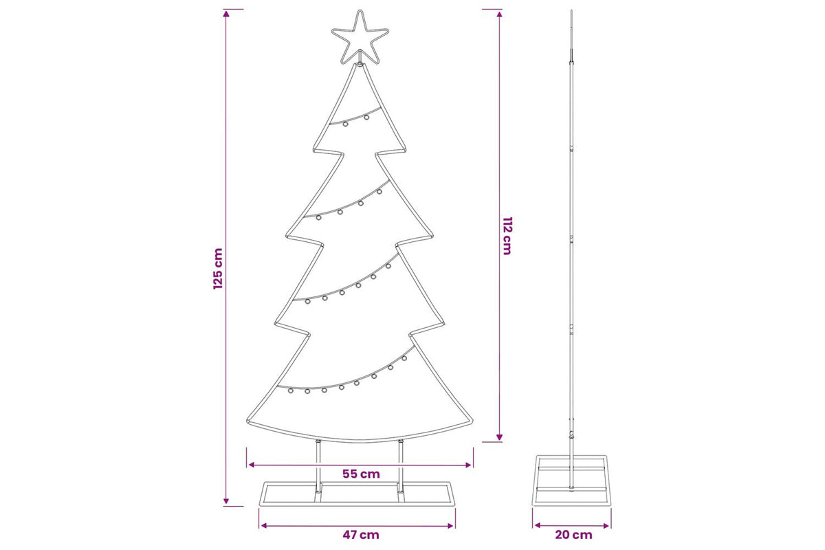 Vidaxl Metal Christmas Tree With Stand Kuopio 125 Cm Steel White-7