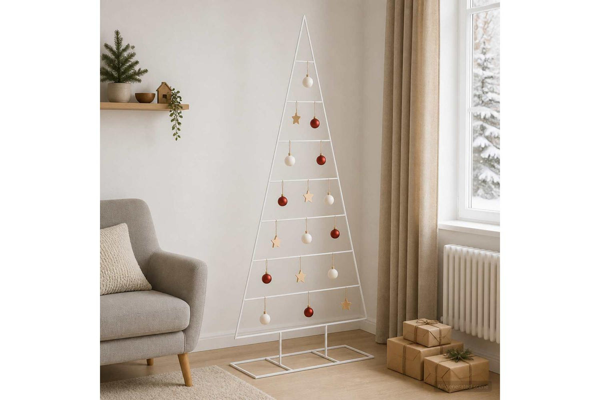 Vidaxl Metal Christmas Tree With Triangle Stand Kuopio 210 Cm Steel-3