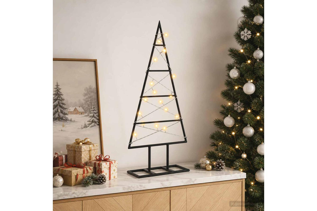 Vidaxl Metal Christmas Tree With Triangle Stand Kuopio 60 Cm-3