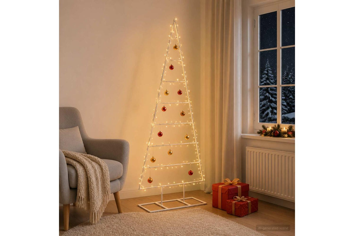Vidaxl Metal Christmas Tree With Triangle Stand Kuopio 150 Cm Steel-3