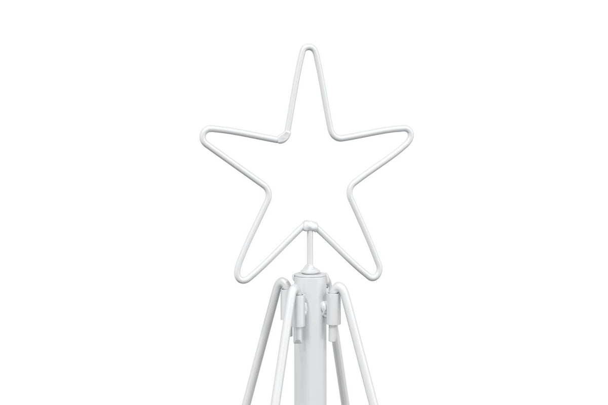 Vidaxl Metal Christmas Tree With Ring Stand Kuopio 180 Cm Steel White-4