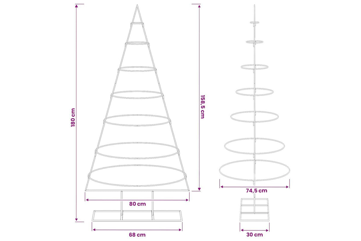 Vidaxl Metal Christmas Tree With Stand Kuopio 180 Cm Steel White-7