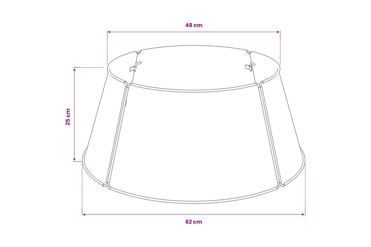 Vidaxl Christmas Tree Skirt Cone-shaped White 62 X 25 Cm Steel-8