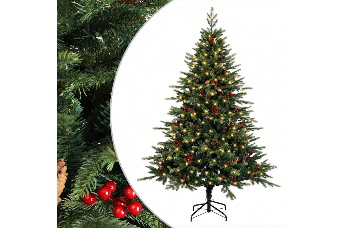 Vidaxl Artificial Hinged Christmas Tree 150 Cm 150 Leds Warm White