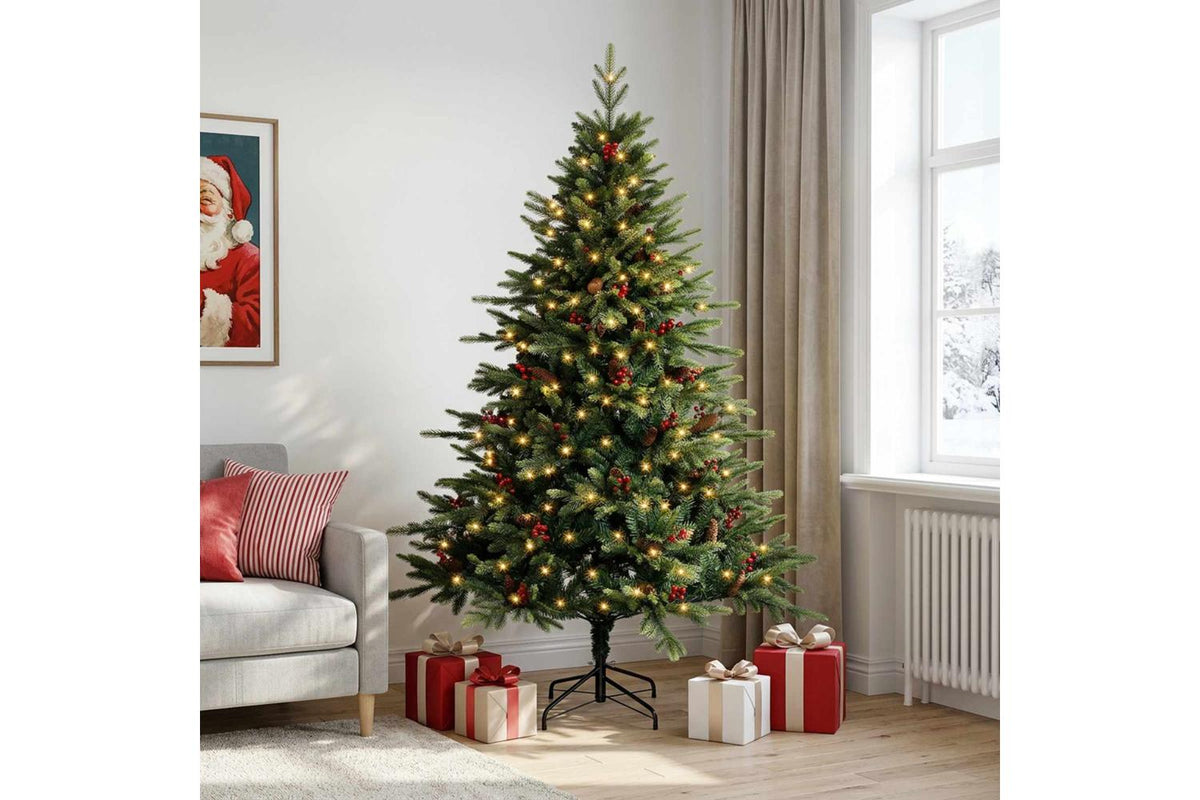 Vidaxl Artificial Hinged Christmas Tree 150 Cm 150 Leds Warm White-3