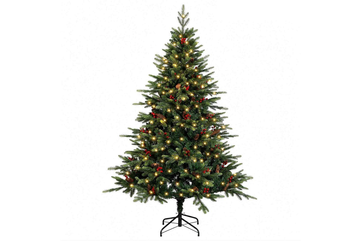 Vidaxl Artificial Hinged Christmas Tree 150 Cm 150 Leds Warm White-4
