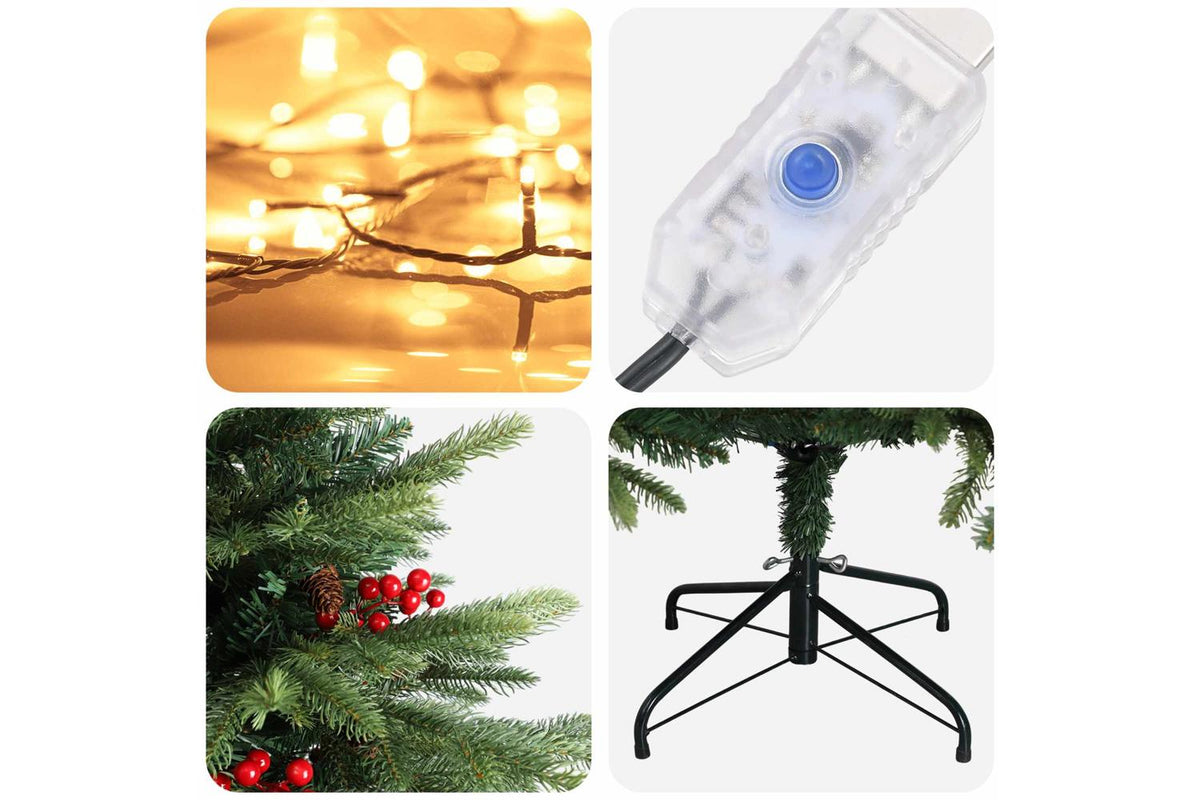 Vidaxl Artificial Hinged Christmas Tree 150 Cm 150 Leds Warm White-7