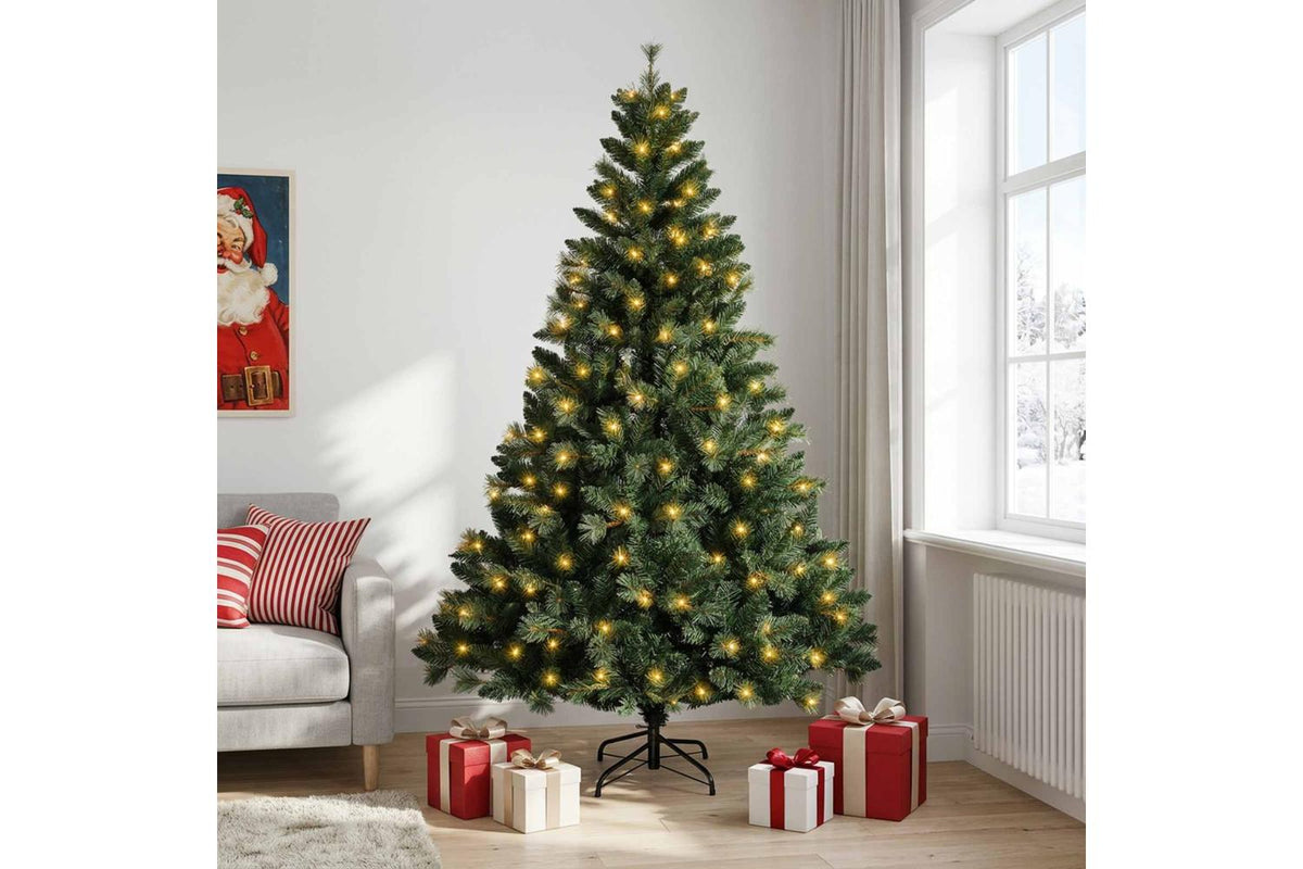 Vidaxl Artificial Hinged Christmas Tree 150 Cm 150 Leds Warm White-3