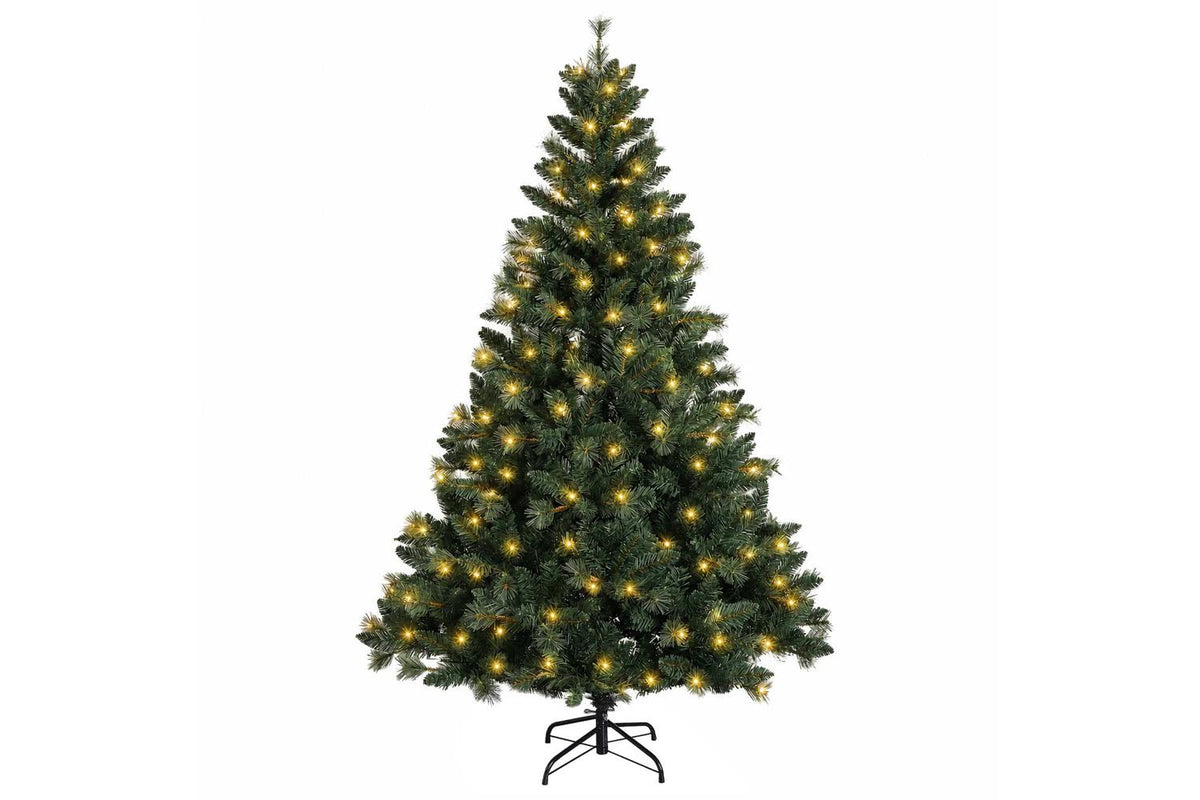 Vidaxl Artificial Hinged Christmas Tree 150 Cm 150 Leds Warm White-4