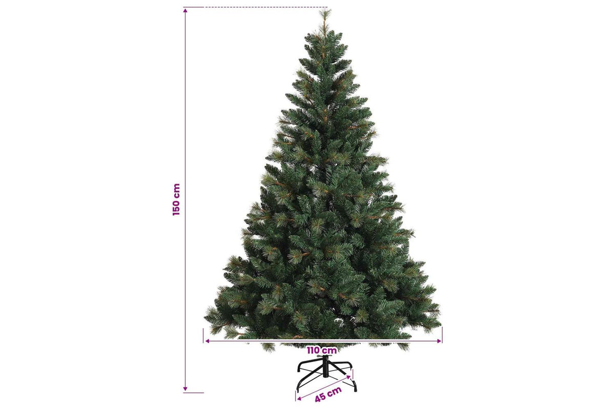 Vidaxl Artificial Hinged Christmas Tree 150 Cm 150 Leds Warm White-10